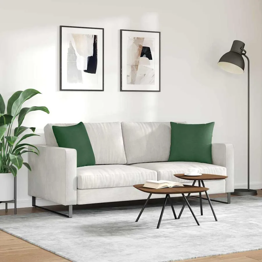Coussins de canapé 2 pcs Vert foncé 45 x 45 cm - 4