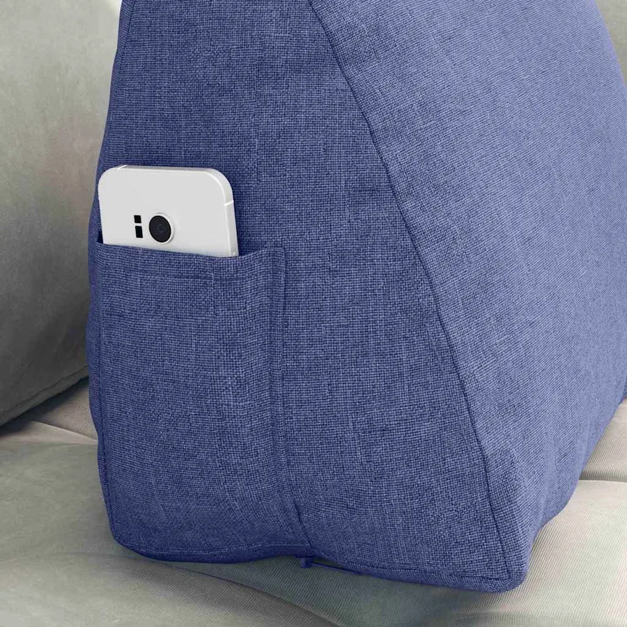 Coussin de Dos Bleu denim 45 x 20 x 35 cm tissu - 5