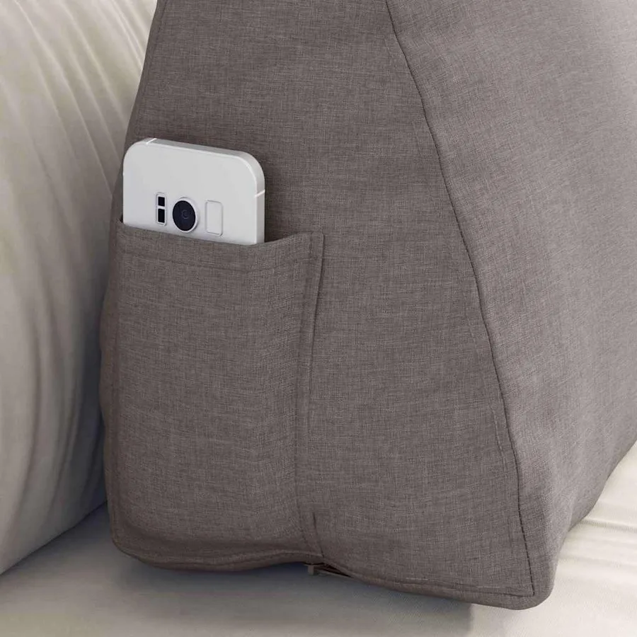 Coussin de Dos Taupe 60 x 20 x 50 cm tissu - 5