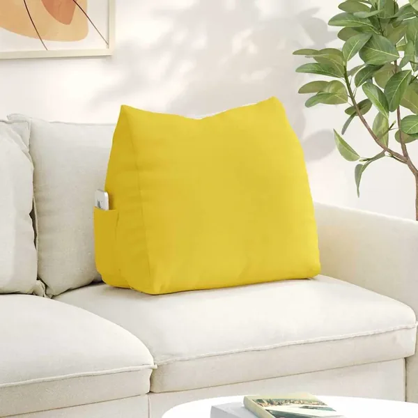 Coussin de Dos Jaune clair 60 x 20 x 50 cm tissu