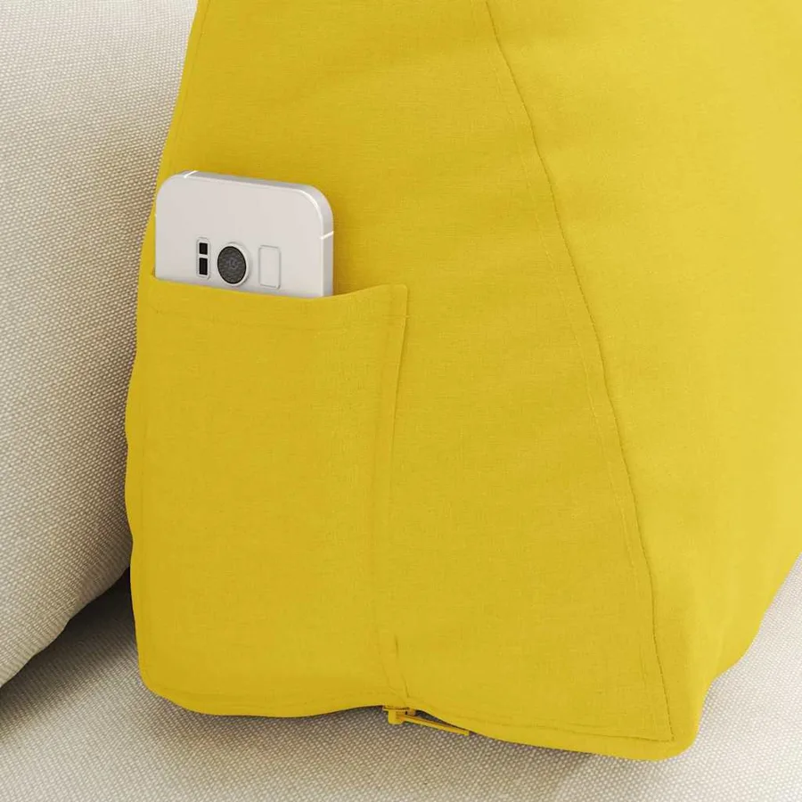Coussin de Dos Jaune clair 60 x 20 x 50 cm tissu - 5