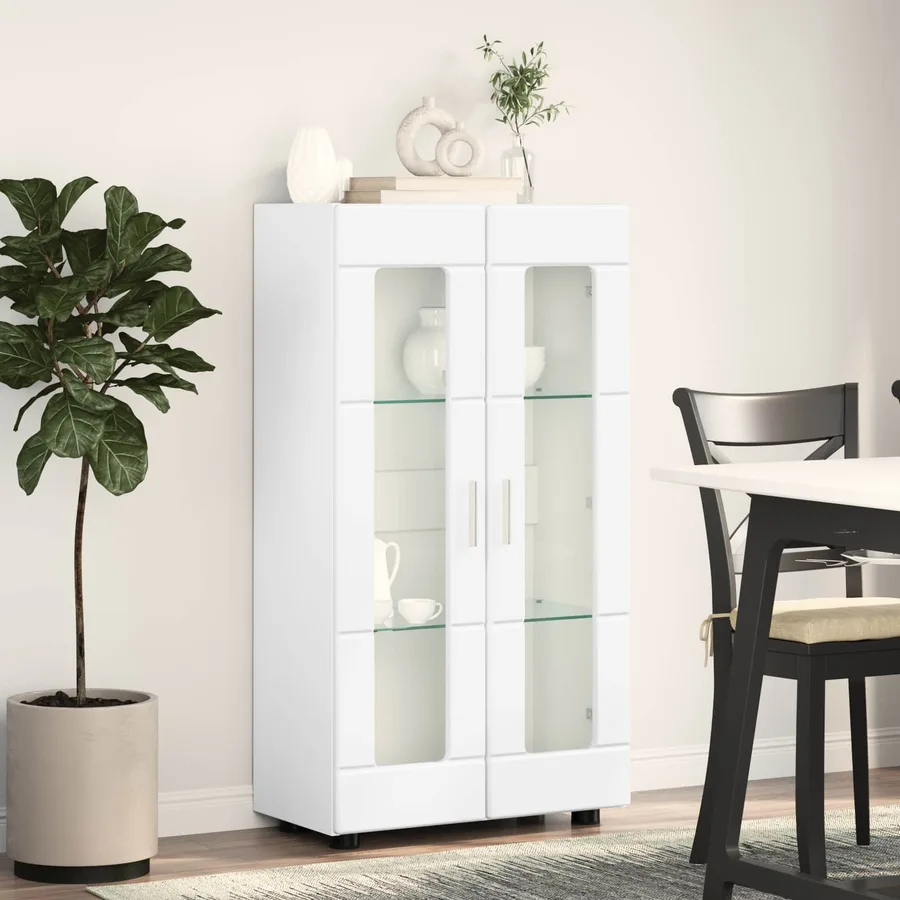 Buffet avec étagère FLORIN Blanc brillant 55,5 x 29 x 100 cm - 4