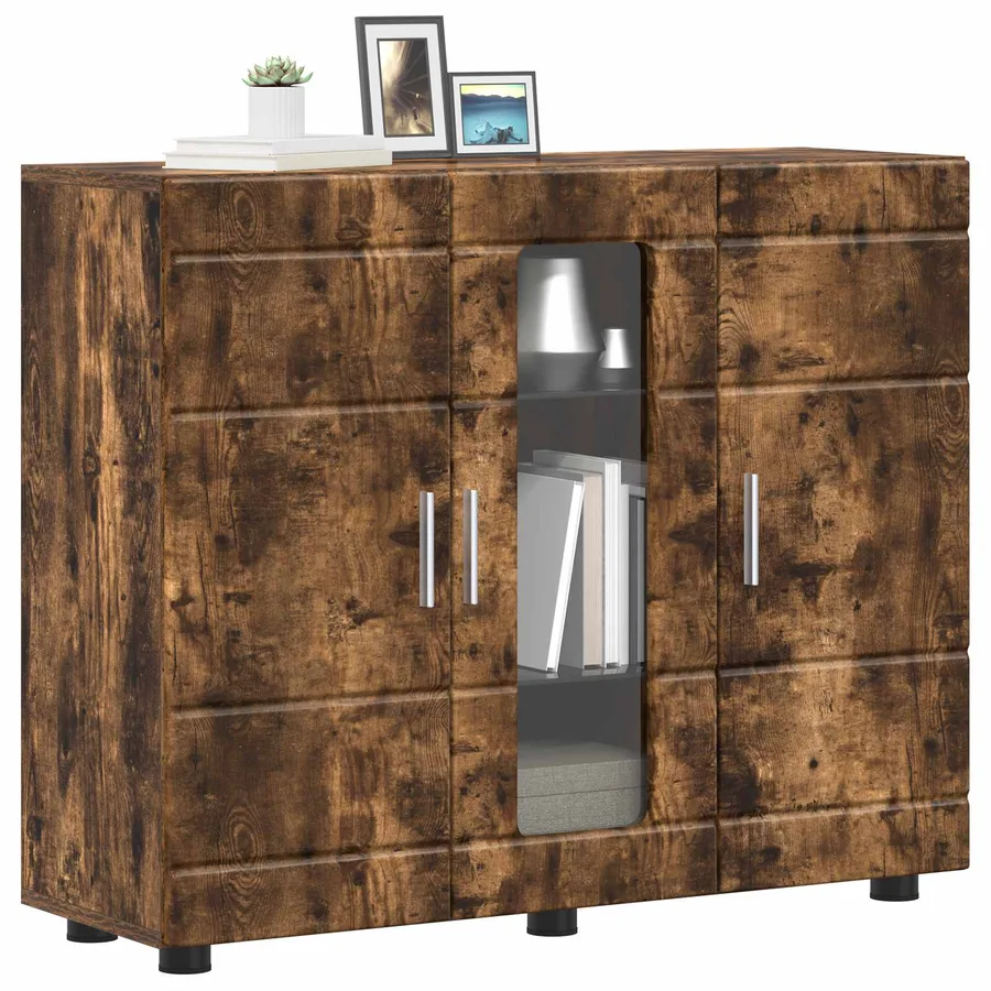 Cabinet en Bois avec stockage Chêne fumé 88,5 x 30,5 x 73 cm - 3