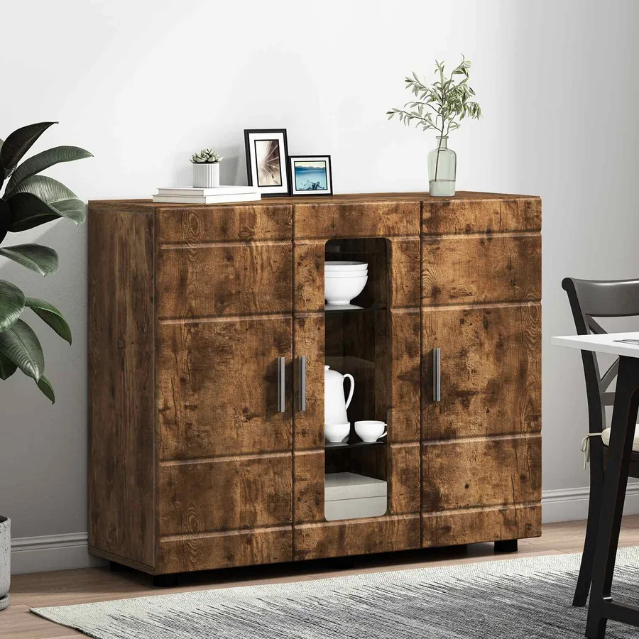 Cabinet en Bois avec stockage Chêne fumé 88,5 x 30,5 x 73 cm - 4