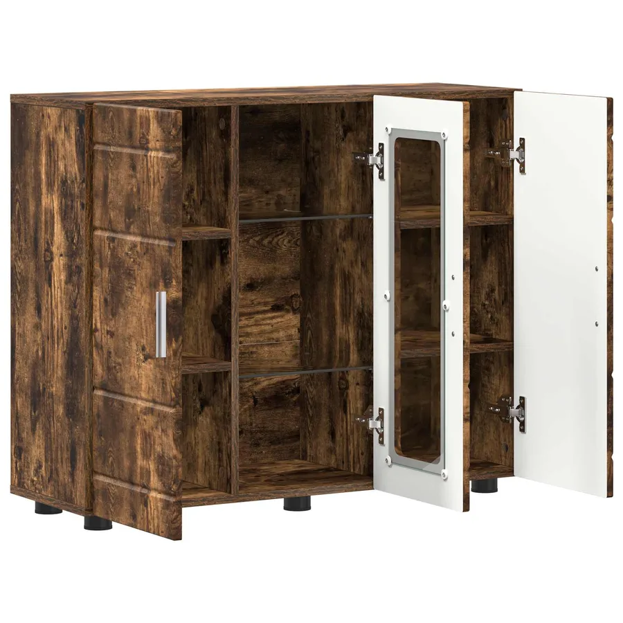Cabinet en Bois avec stockage Chêne fumé 88,5 x 30,5 x 73 cm - 5