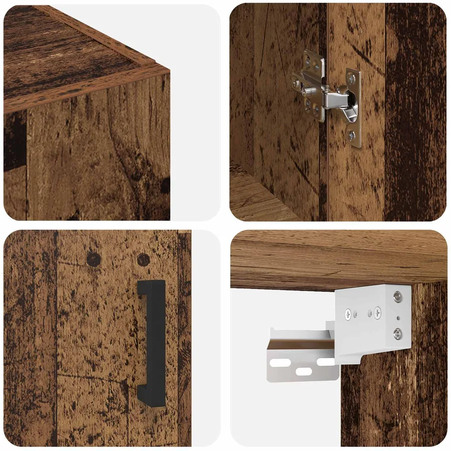 Armoire Murale 2 pcs Bois ancien 69,5 x 34 x 90 cm - 8