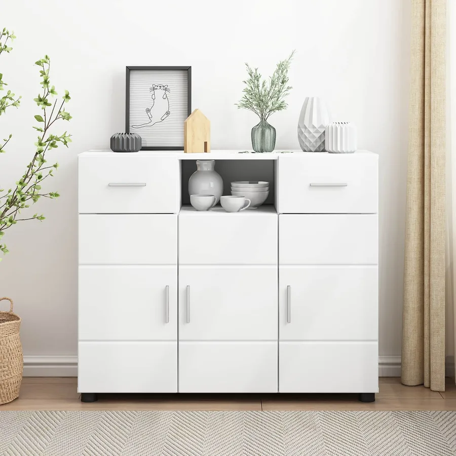 Cabinet en Bois Blanc 88,5 x 30,5 x 73 cm Bois d'ingénierie