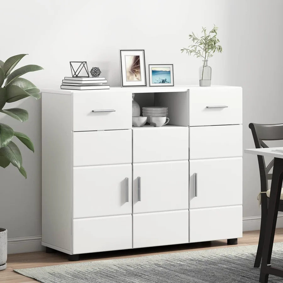 Cabinet en Bois Blanc 88,5 x 30,5 x 73 cm Bois d'ingénierie - 4