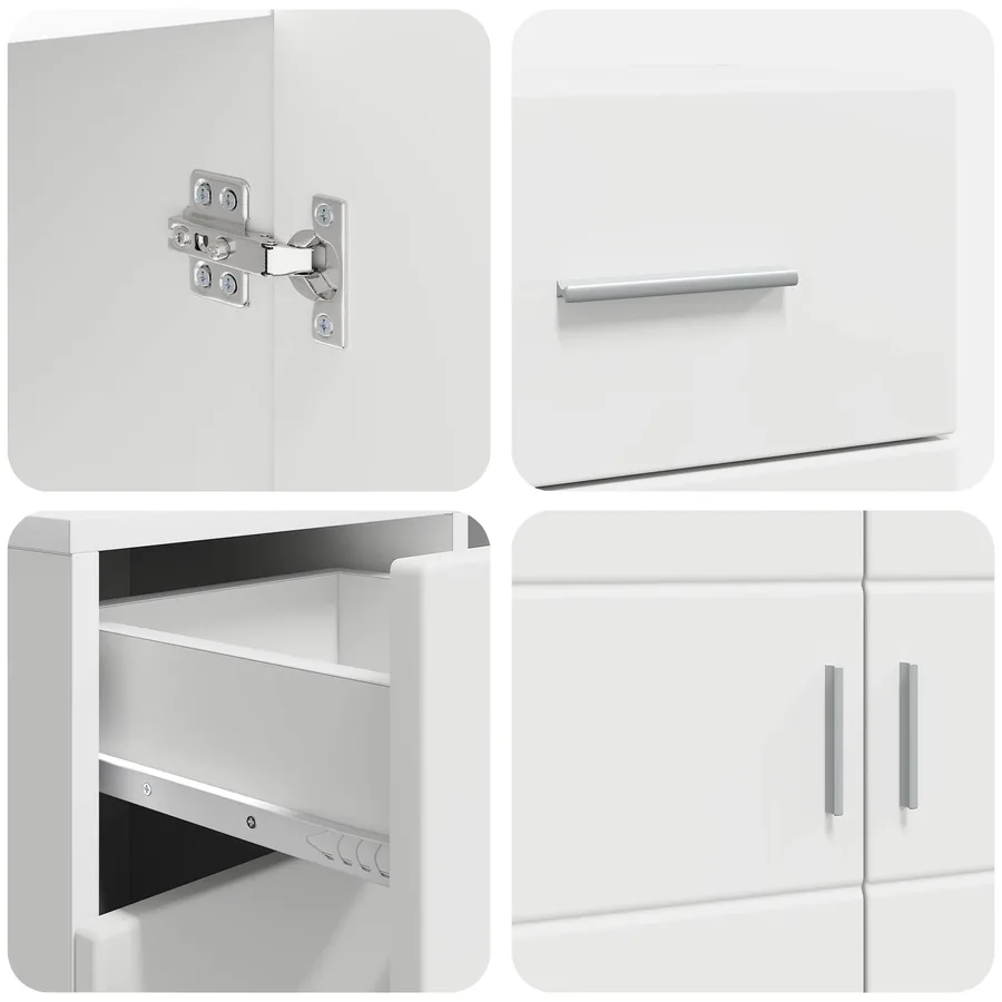 Cabinet en Bois Blanc 88,5 x 30,5 x 73 cm Bois d'ingénierie - 9
