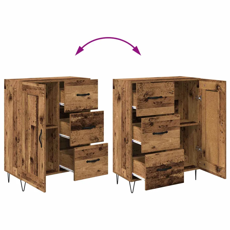 Buffet Bois ancien 69,5 x 34 x 90 cm Bois d’ingénierie - 8