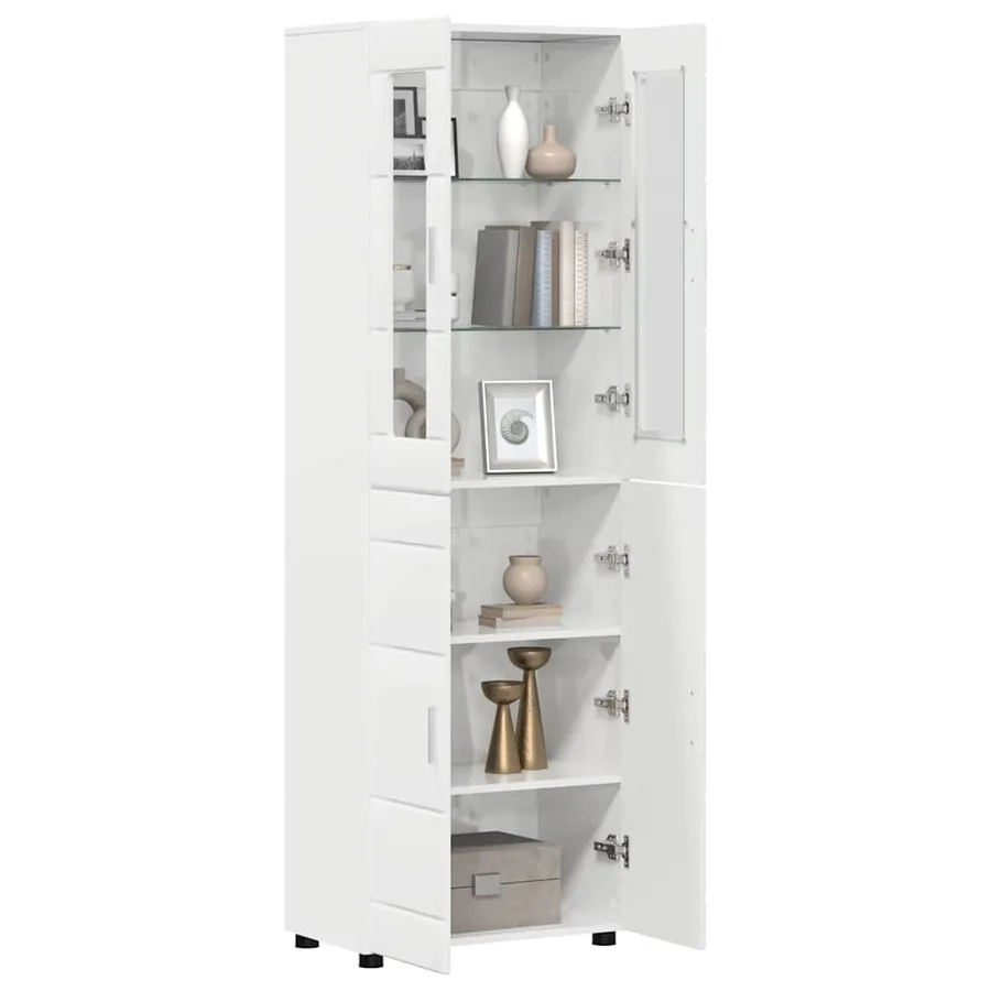 Haut Armoire avec porte FLORIN Blanc brillant 60 x 35 x 182 cm - 3