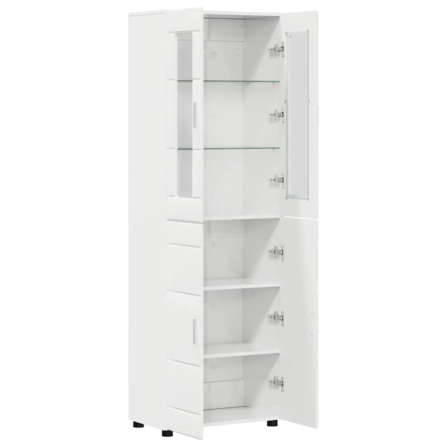 Haut Armoire avec porte FLORIN Blanc brillant 60 x 35 x 182 cm - 5
