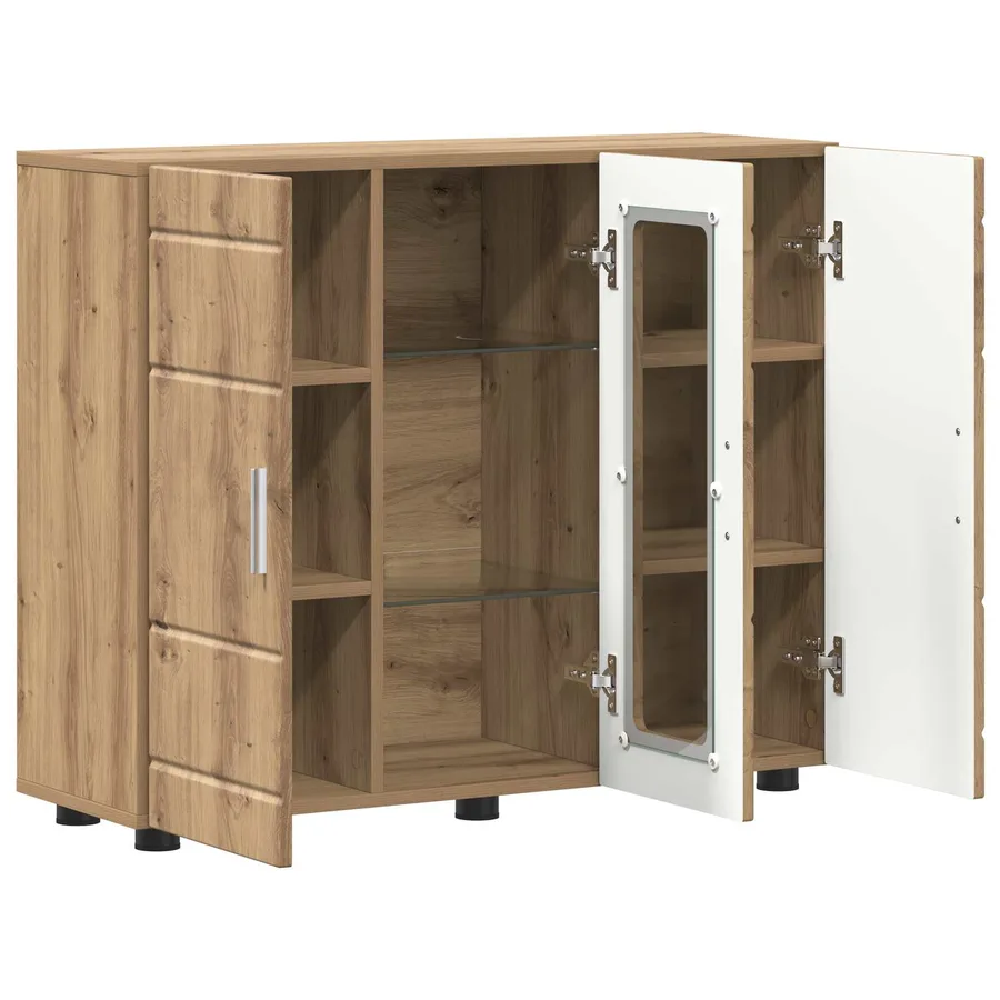 Cabinet en Bois Chêne artisanal Bois d'ingénierie - 5