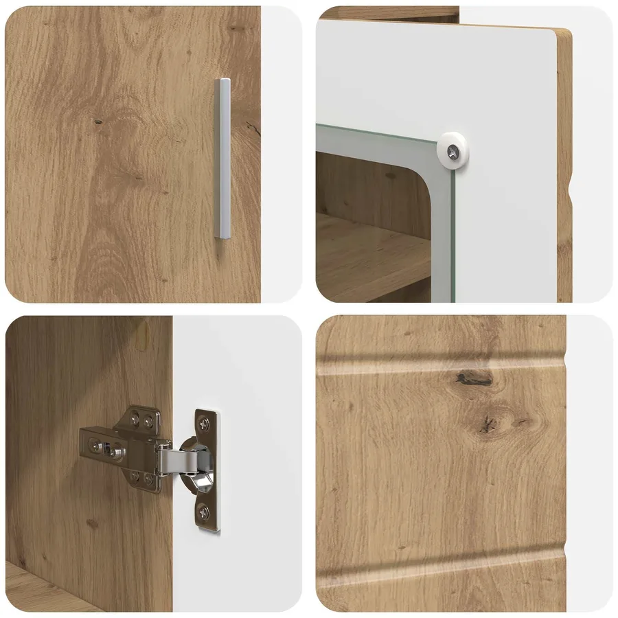 Cabinet en Bois Chêne artisanal Bois d'ingénierie - 9
