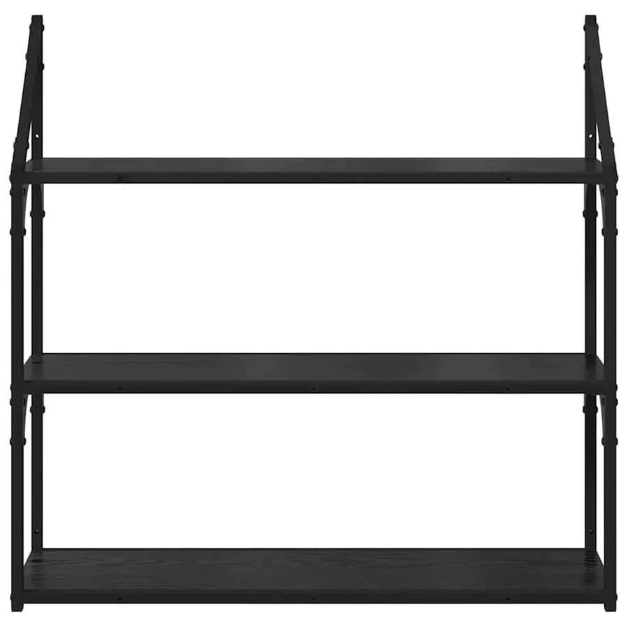 Étagère Murale Chêne noir 80 x 21 x 78,5 cm Bois d'ingénierie - 5