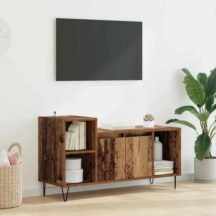 Meuble TV Bois Ancien 100 x 35 x 55 cm Bois d'ingénierie