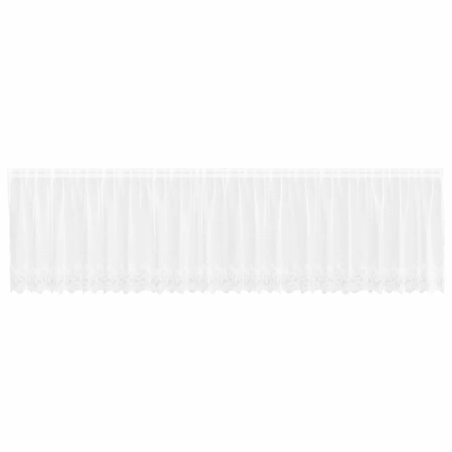 Rideau en Dentelle Floral Blanc 120 x 600 cm Polyester - 2