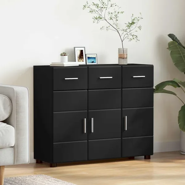 Buffet FLORIN Noir 88,5 x 30,5 x 73 cm Bois d'ingénierie