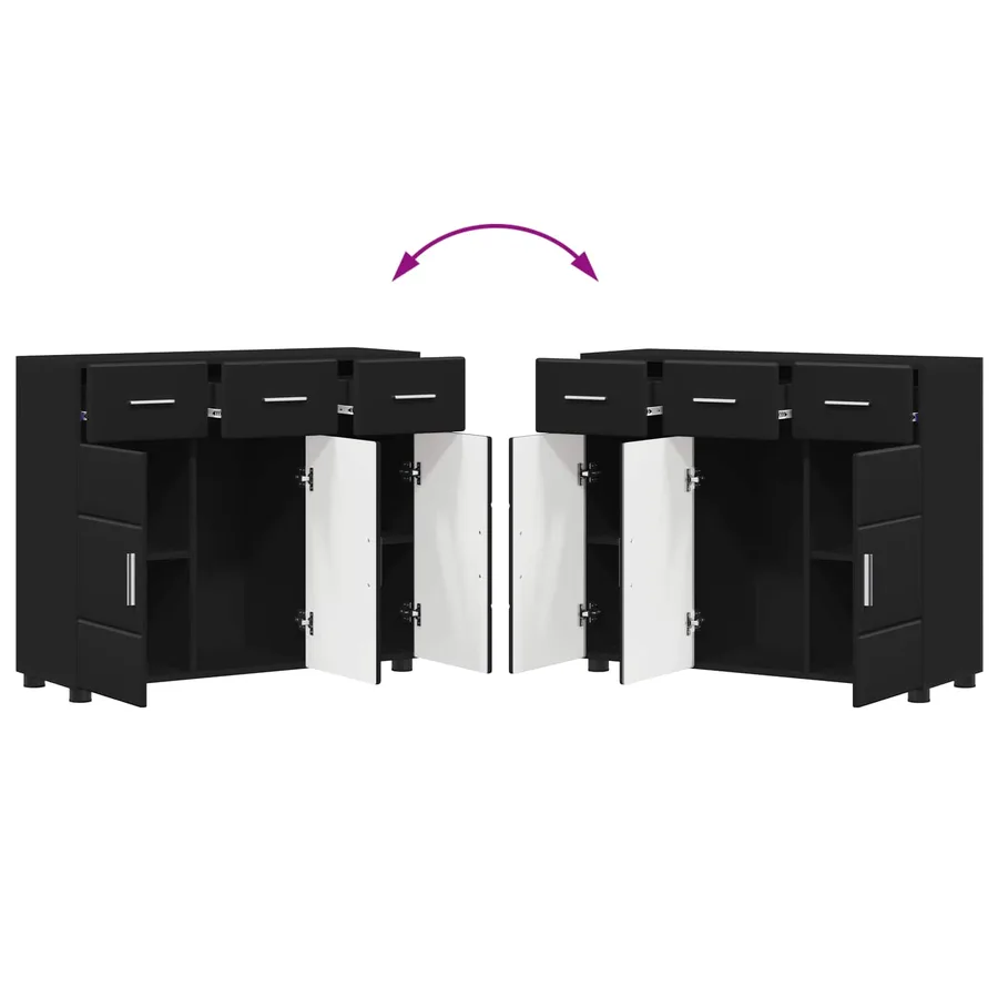 Buffet FLORIN Noir 88,5 x 30,5 x 73 cm Bois d'ingénierie - 11