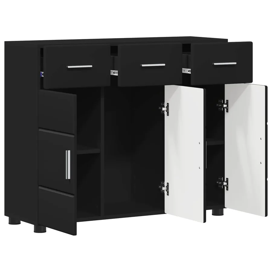 Buffet FLORIN Noir 88,5 x 30,5 x 73 cm Bois d'ingénierie - 5