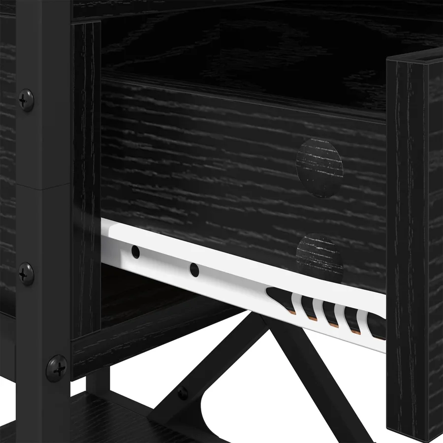 Cabinet de chevet avec tiroir 2 pcs Chêne noir 40 x 42 x 55 cm - 10