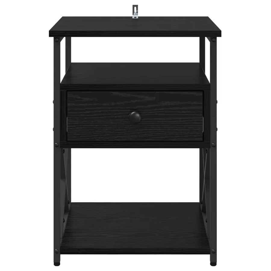 Cabinet de chevet avec tiroir 2 pcs Chêne noir 40 x 42 x 55 cm - 7