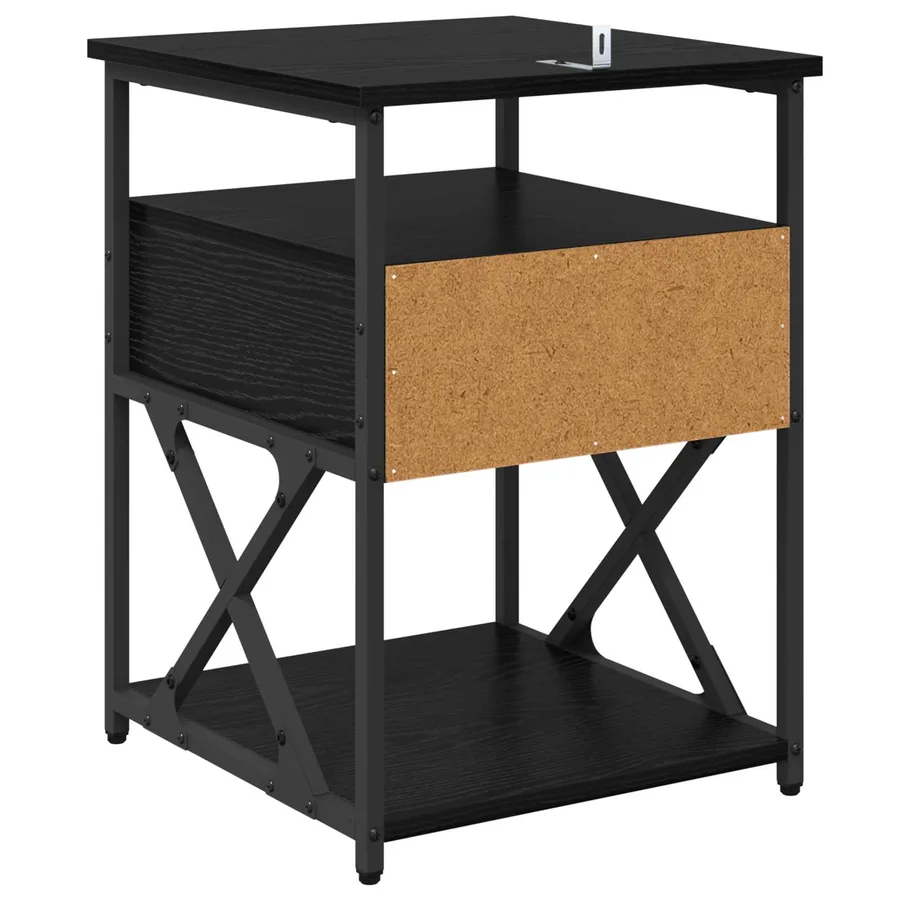 Cabinet de chevet avec tiroir 2 pcs Chêne noir 40 x 42 x 55 cm - 9