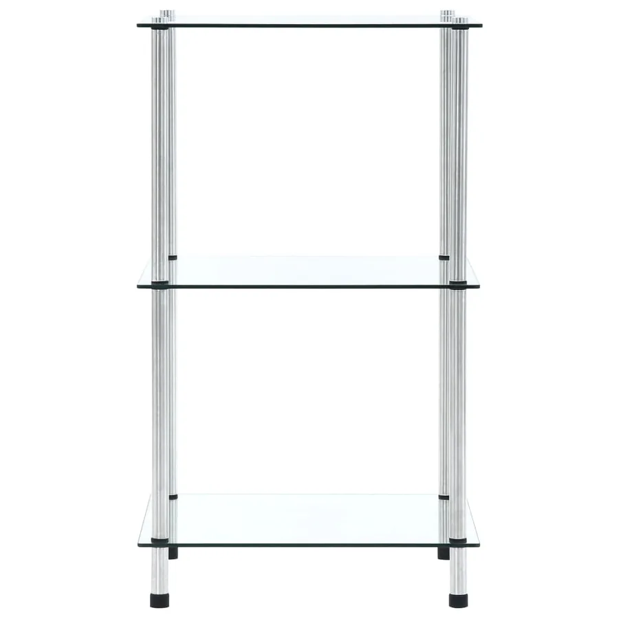 Étagère 3 niveaux Transparent 40x40x67 cm Verre trempé - 2