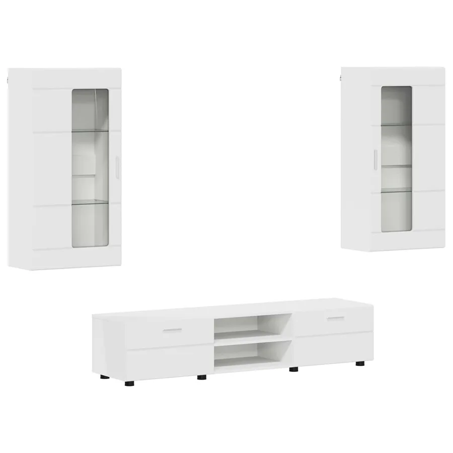 Ensemble meuble TV FLORIN 3 pcs Blanc Bois d'ingénierie - 2
