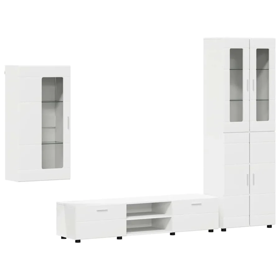 Ensemble meuble TV FLORIN 3 pcs Blanc Bois d'ingénierie - 2