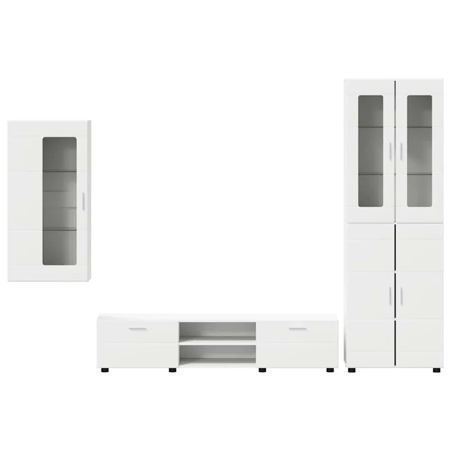 Ensemble meuble TV FLORIN 3 pcs Blanc Bois d'ingénierie - 9
