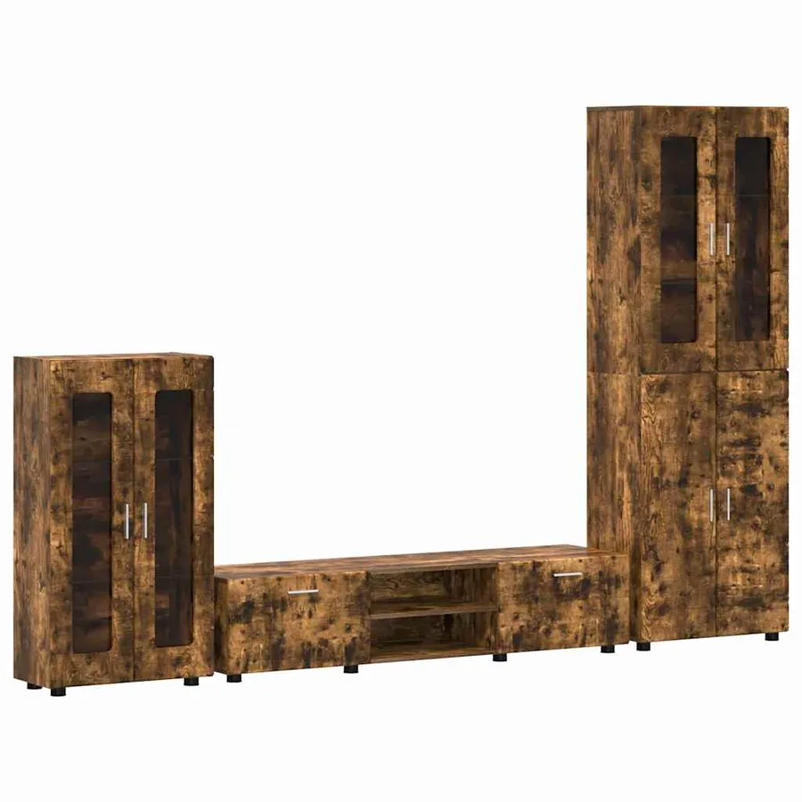 Ensemble meuble TV FLORIN 3 pcs Chêne fumé Bois d'ingénierie - 2