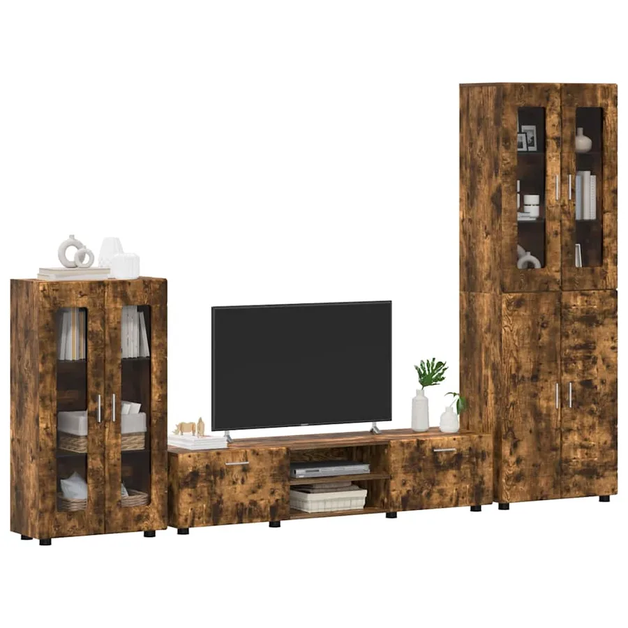 Ensemble meuble TV FLORIN 3 pcs Chêne fumé Bois d'ingénierie - 3