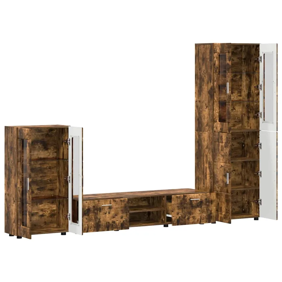 Ensemble meuble TV FLORIN 3 pcs Chêne fumé Bois d'ingénierie - 5