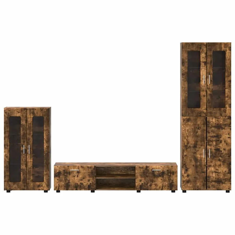 Ensemble meuble TV FLORIN 3 pcs Chêne fumé Bois d'ingénierie - 9