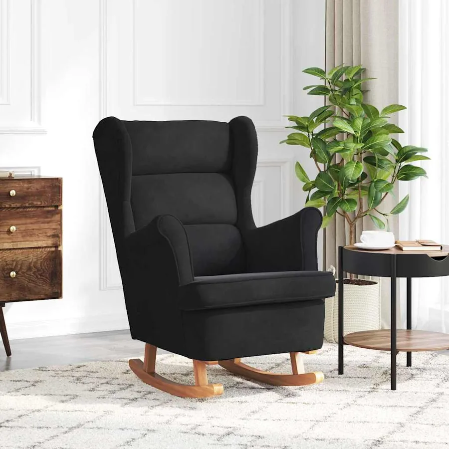Chaise à bascule Noir 92 x 71 x 100 cm Contreplaqué
