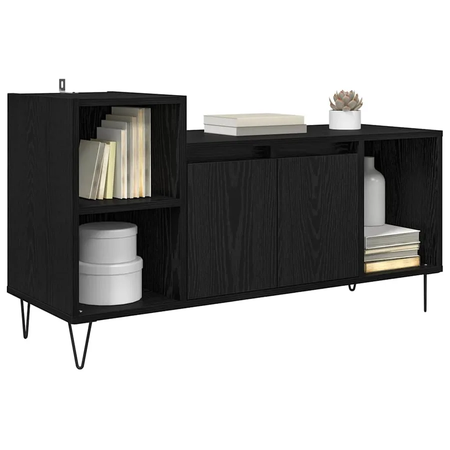 Meuble TV Chêne noir 100 x 35 x 55 cm Bois d'ingénierie - 3