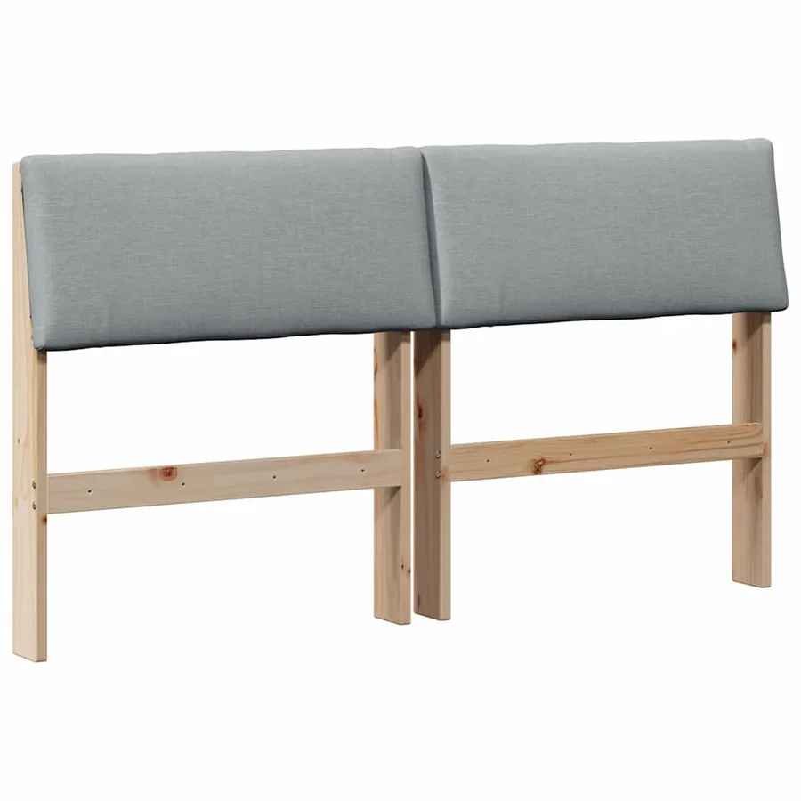 Tête de lit capitonnée Gris clair 160 cm Pin massif - 2