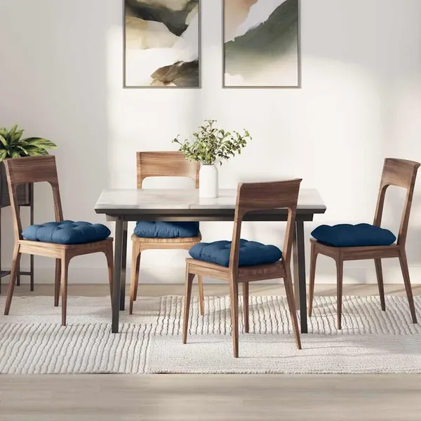 Coussins de siège 4 pcs Bleu 40 x 40 x 12 cm tissu