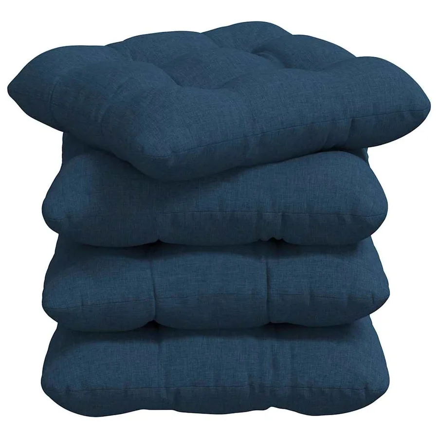 Coussins de siège 4 pcs Bleu 40 x 40 x 12 cm tissu - 2