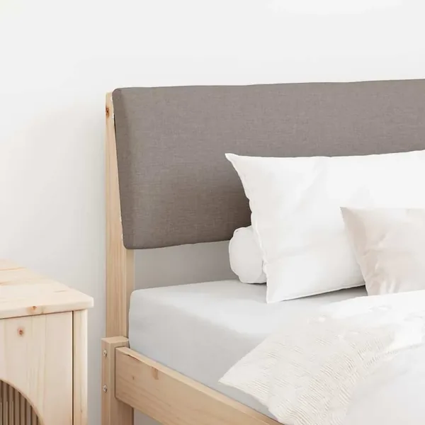 Tête de lit capitonnée Taupe 90 cm Pin massif