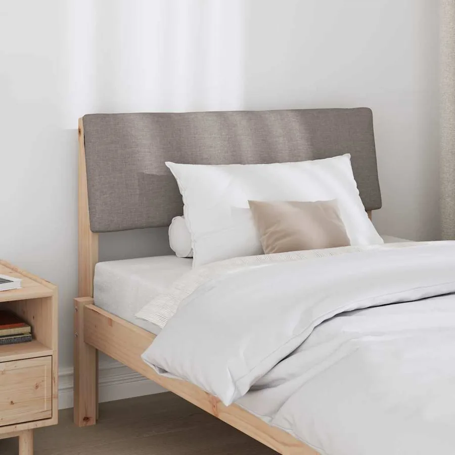 Tête de lit capitonnée Taupe 90 cm Pin massif - 3