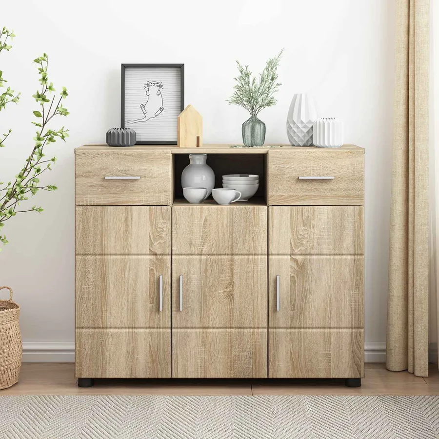 Cabinet en Bois avec tiroir Chêne Sonoma 88,5 x 30,5 x 73 cm