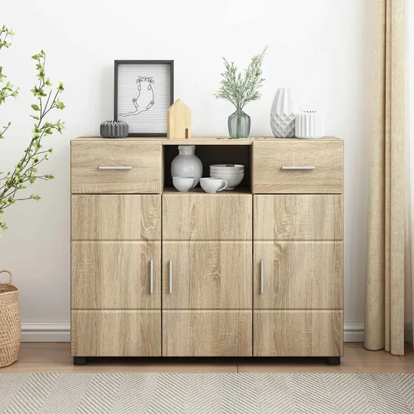 Cabinet en Bois avec tiroir Chêne Sonoma 88,5 x 30,5 x 73 cm