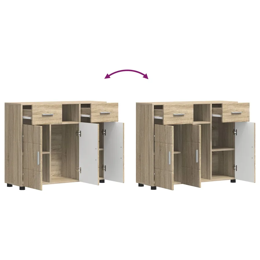 Cabinet en Bois avec tiroir Chêne Sonoma 88,5 x 30,5 x 73 cm - 11