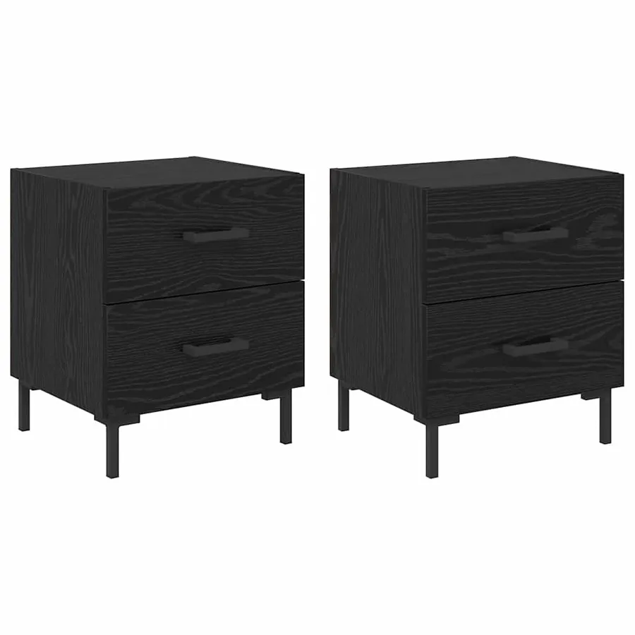 Cabinet de chevet 2 pcs Chêne noir 40 x 35 x 47,5 cm - 2