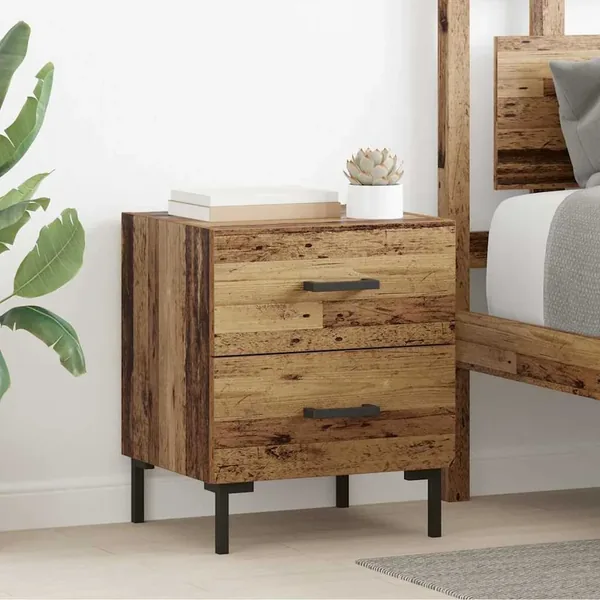 Cabinet de chevet avec tiroir Bois ancien 40 x 35 x 47,5 cm