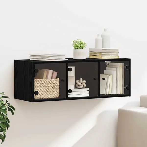 Meuble mural Chêne noir 102 x 37 x 35 cm Bois d'ingénierie