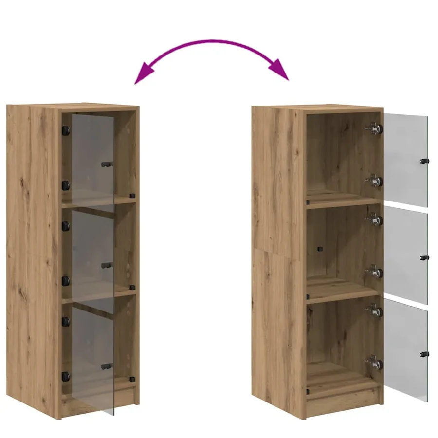 Haut Armoire Chêne artisanal 35 x 37 x 109 cm Bois d'ingénierie - 8