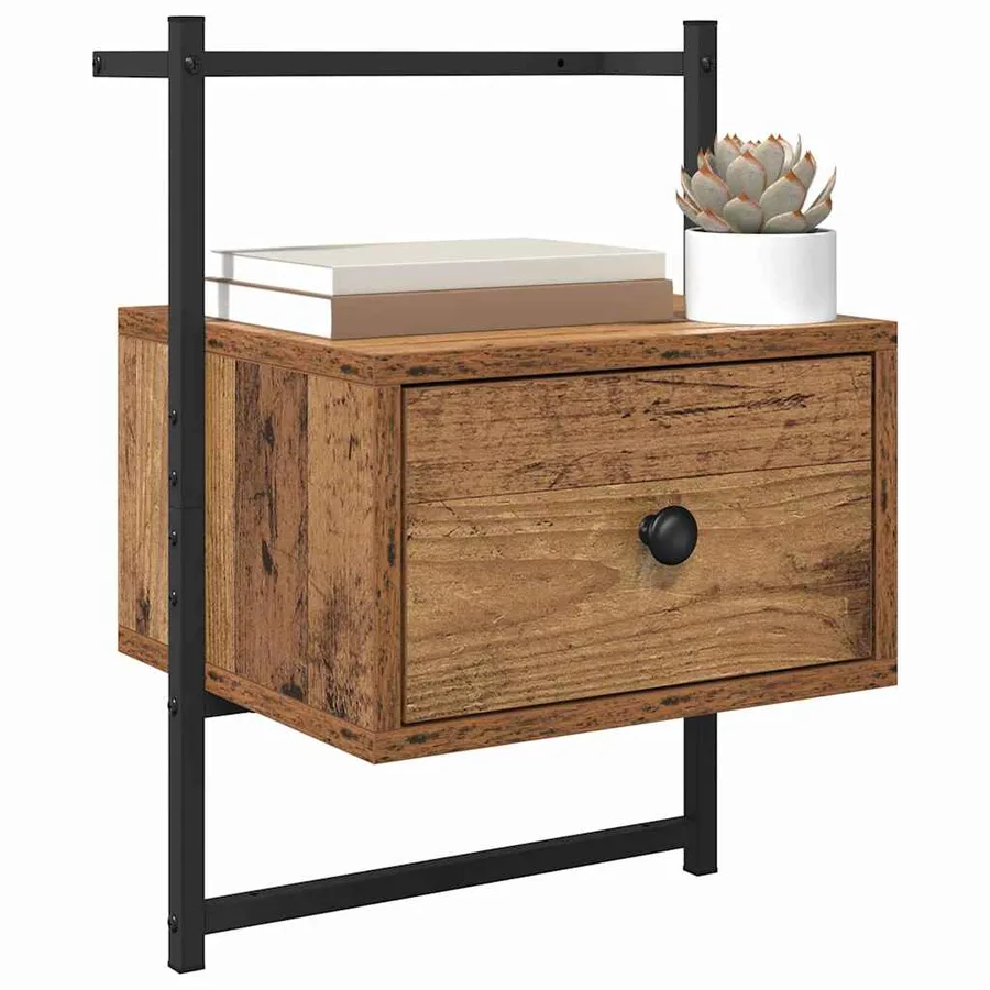 Cabinet de chevet Bois ancien 35 x 30 x 51 cm Bois d'ingénierie - 3